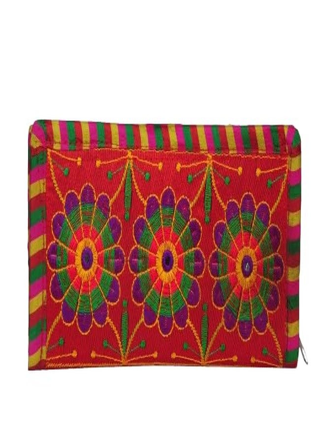SuneshCreation Maroon Traditional handcrafted jaipuri gujrati Clutch or Purse for Women's & Girls - Image 1